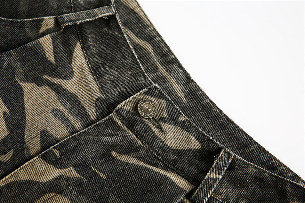 Camouflage Multi-pocket Cropped Pants Men's Outdoor Sports