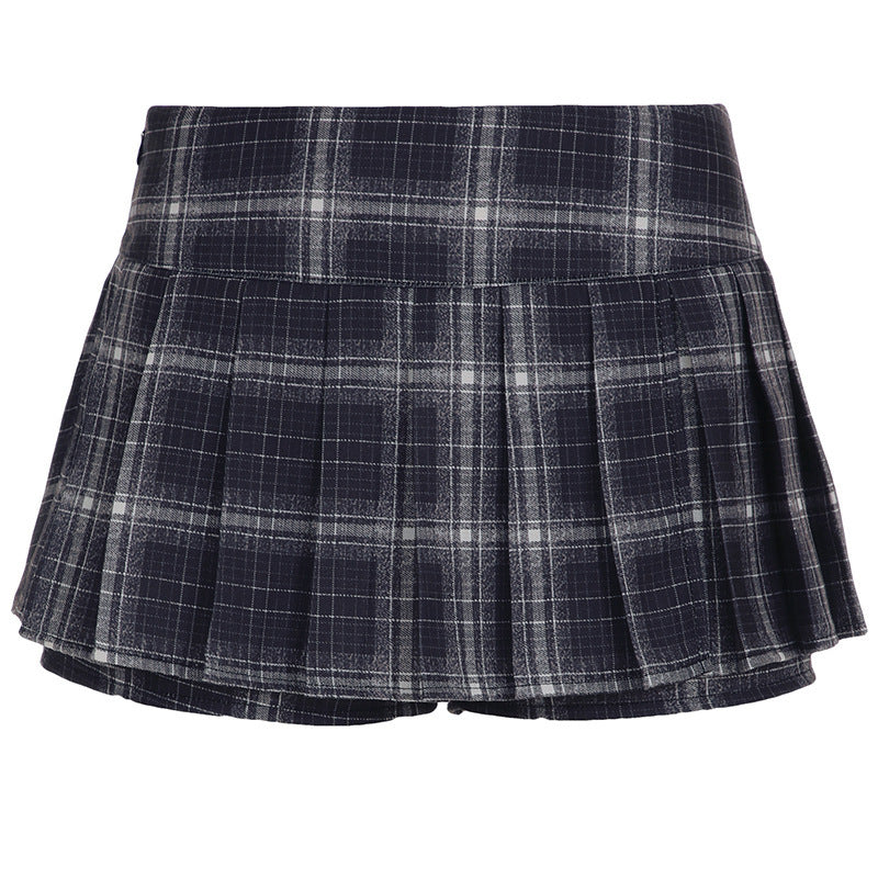 Retro British Style Slim Fit All-match Hot Girl Fashion Plaid Skirt