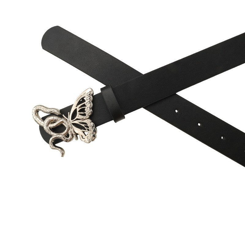 Dark Snake Butterfly Decoration Belt Men