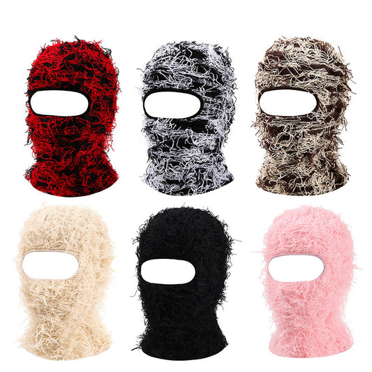 Balaclava Men's And Women's Knitted Camouflage Headgear Personalized Wool Hat