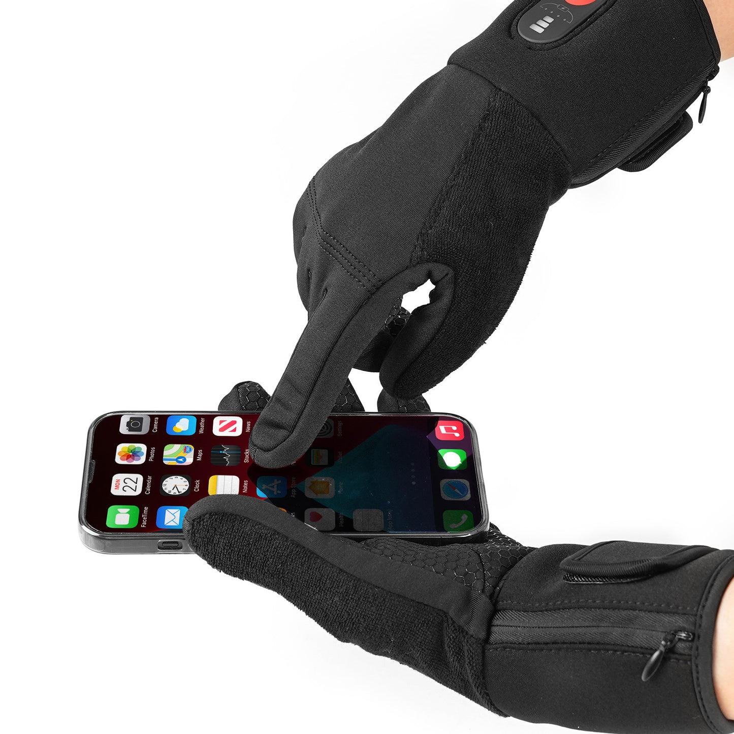 Windproof Water-resistant Indoor Outdoor Thermal Grip Heating Rechargeable Battery Powered Ski Heated Gloves