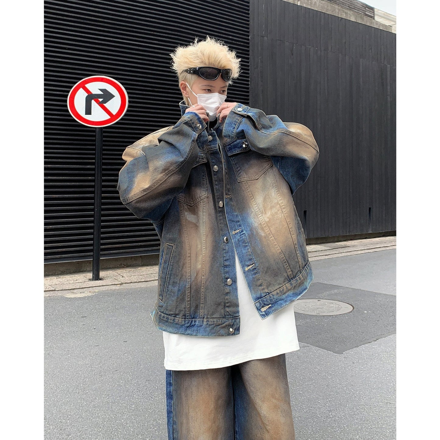 American Retro Water Denim Coat