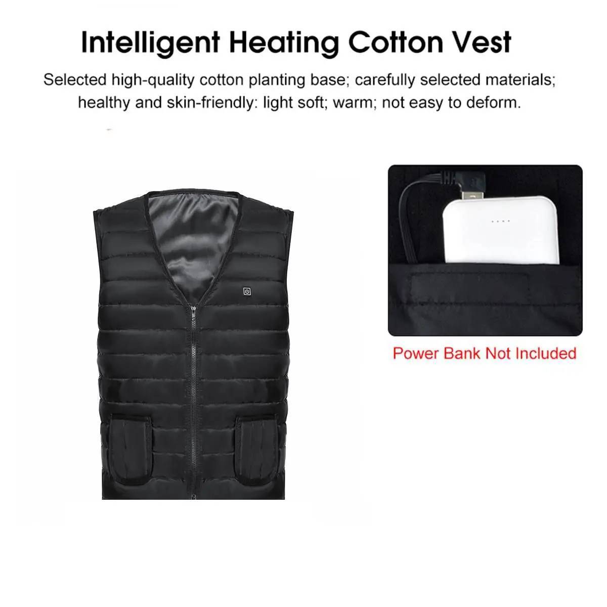 Heated Vest For Men & Women, Smart Heated Jacket, Battery Not Included