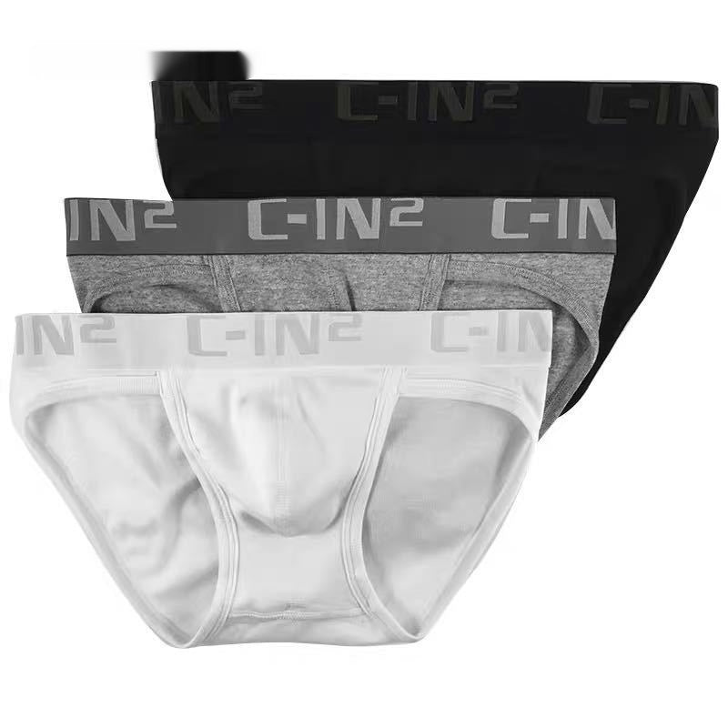 Men's Pure Cotton Sexy Sports U Convex Low Waist High Fork Briefs