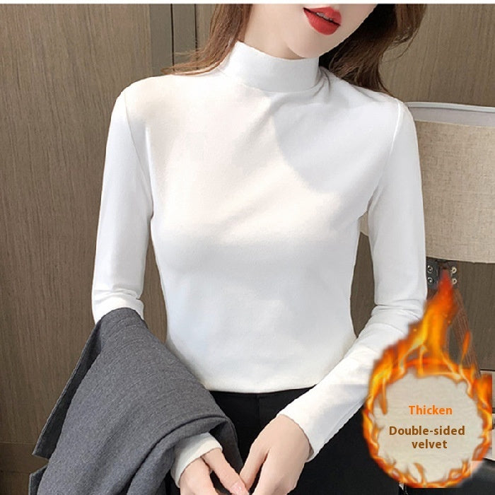 Half Turtleneck Thermal Base Fallwinter Slim All-match Long Sleeve T-shirt