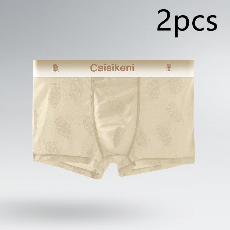 Summer Ice Silk Ultra-thin Breathable Mesh Boxers