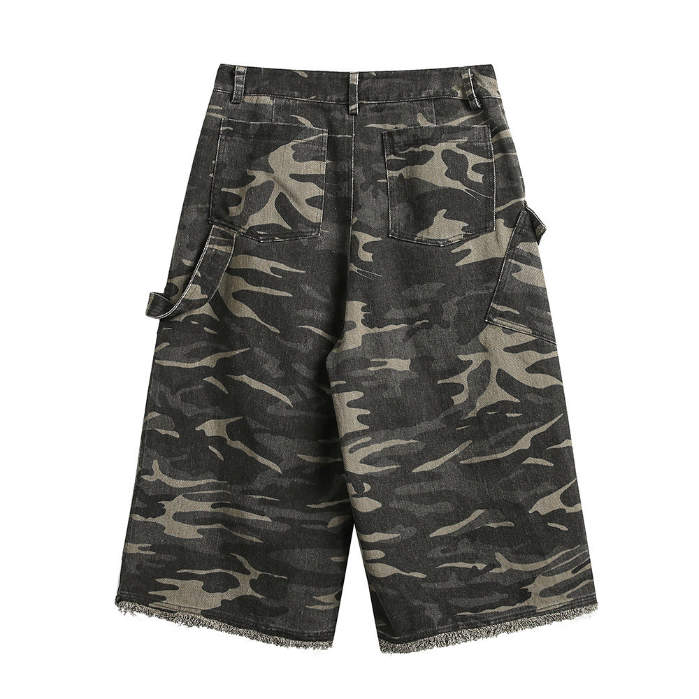 Camouflage Multi-pocket Cropped Pants Men's Outdoor Sports