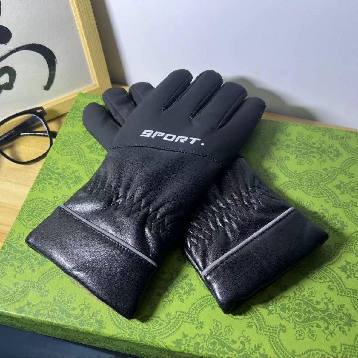 Men's Knitted Gloves Thick Windproof Cold-proof