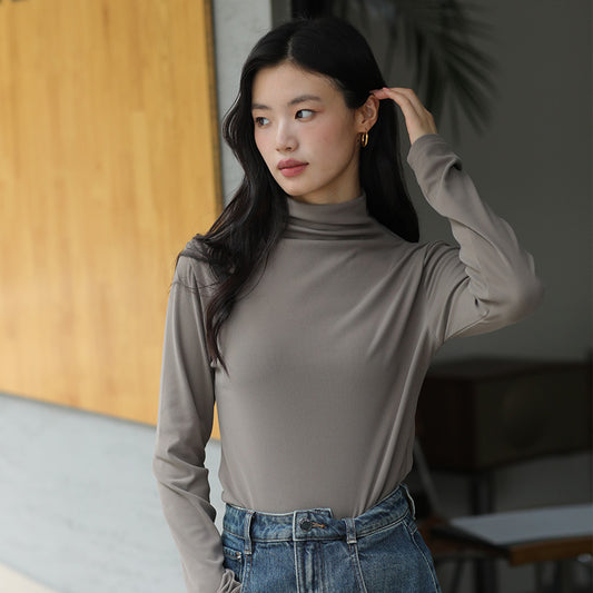 Women's Outer Casual Top Simple Mid-collar Sweater Inner Wear