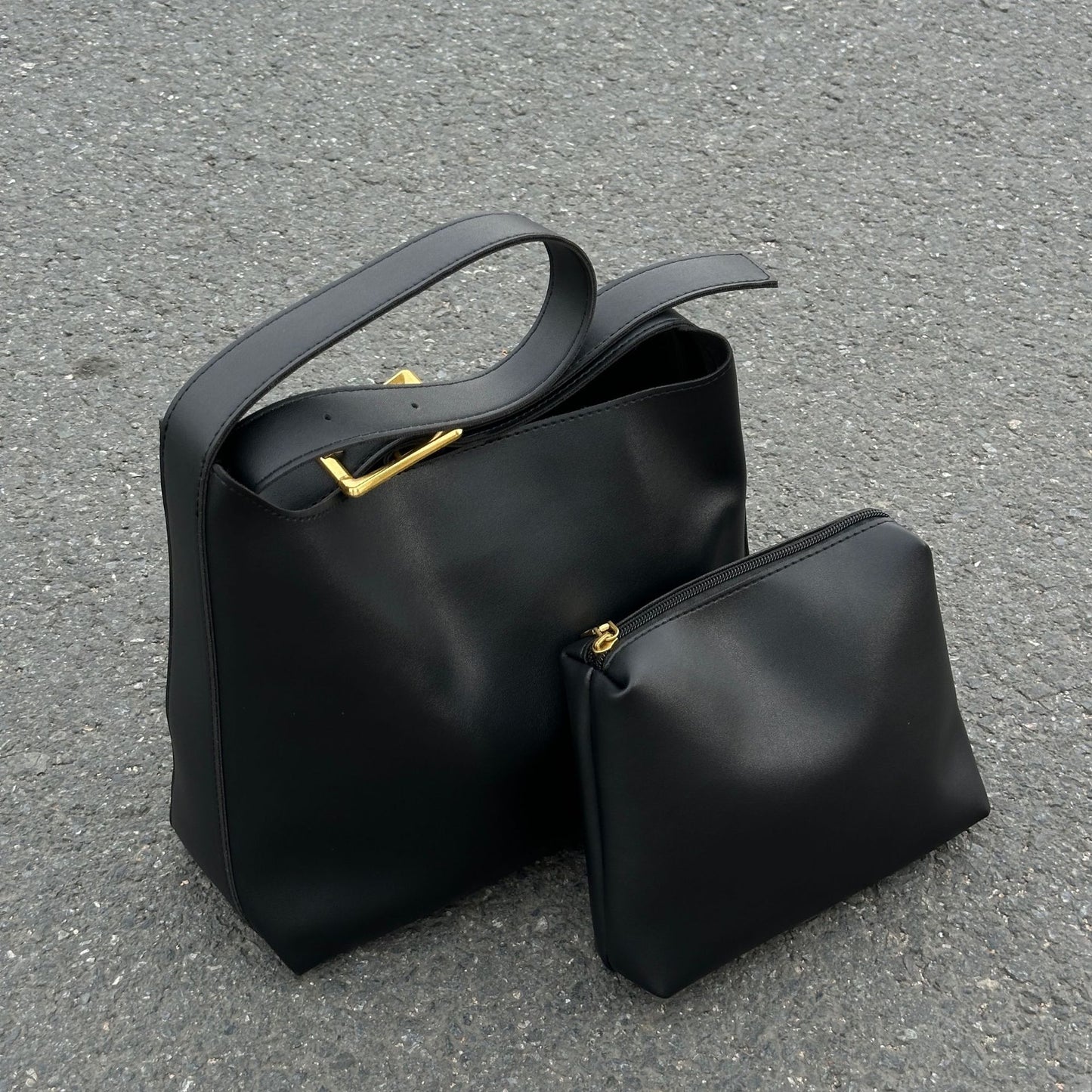 New Fashion All-match Bucket Large Capacity Simple Casual Two-piece Suit Shoulder Messenger Bag