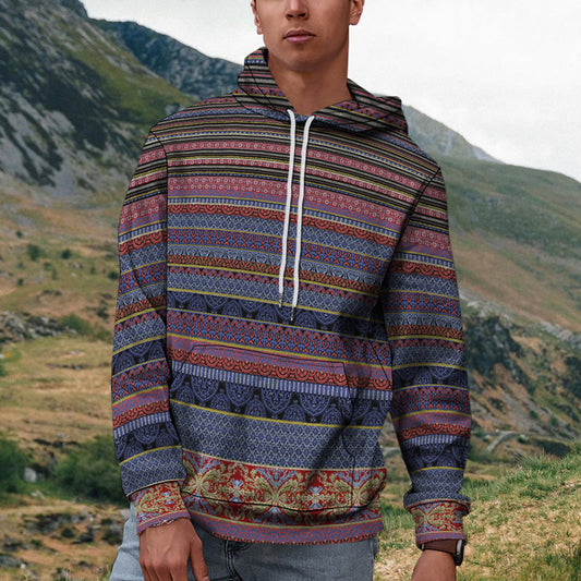 Ethnic Series Printed Hoodie Men's Sweater