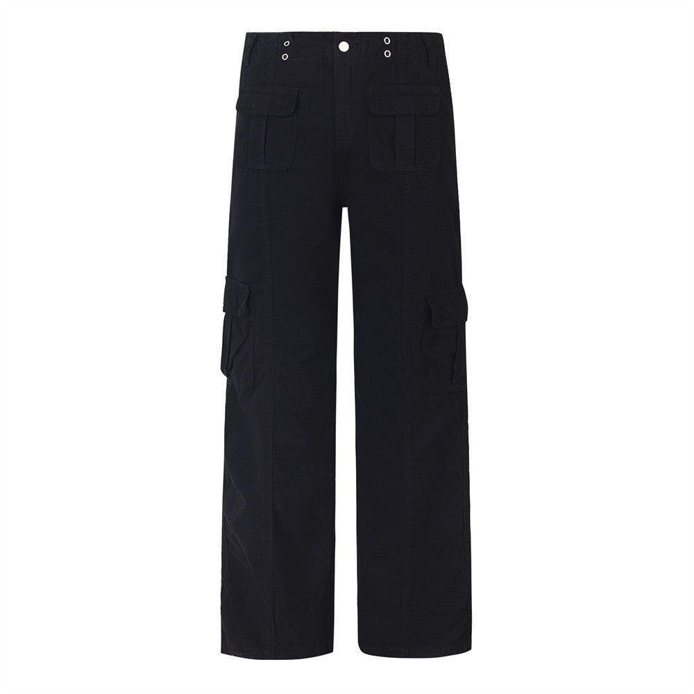 Multi-Pocket Workwear Men's Loose Wide-leg Pants