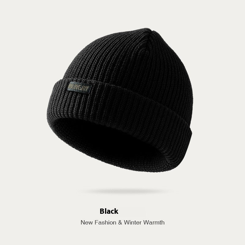 Autumn And Winter Wool Knitted Hat Men's Thick Windproof Warm Hat