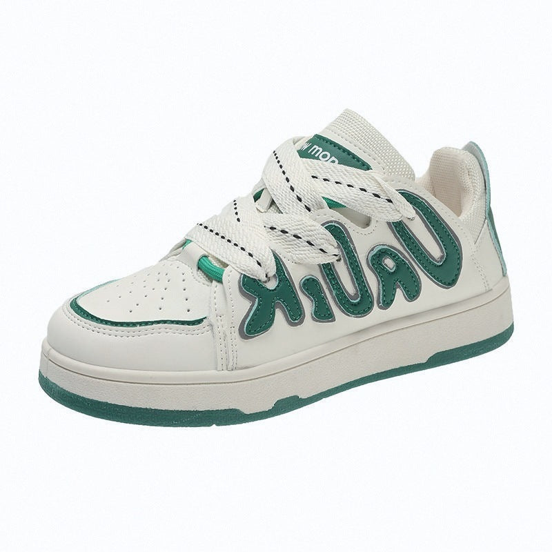 Retro Color Matching Flat Sneakers Sports And Leisure