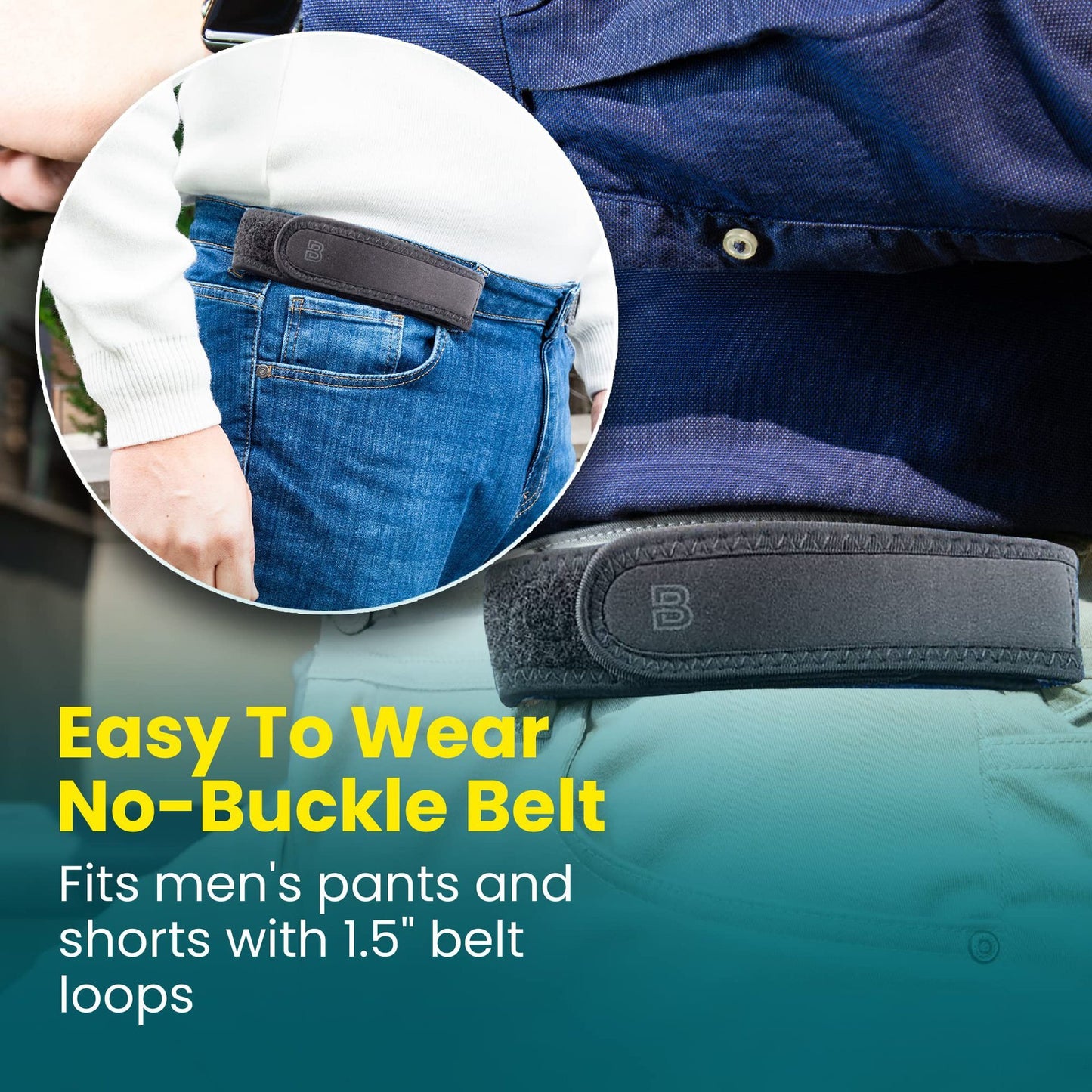 Non-buckle Elastic Waist Belt Portable Nylon