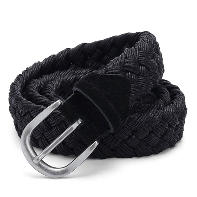 Suede Woven Belt 6 Colors Neutral Wax Rope Cotton String Woven Leather Belt