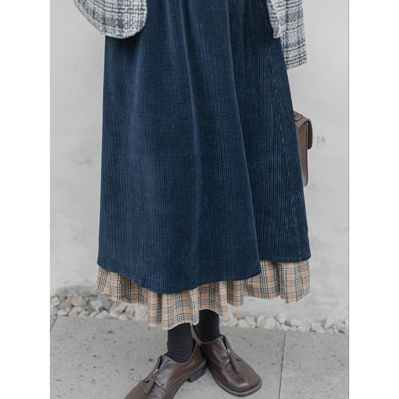 Fashionable Retro Corduroy Skirt For Women