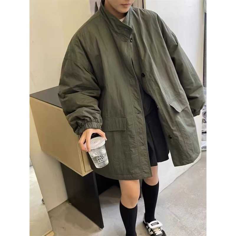 Mid-length Coat Thin Cotton Coat Workwear Windbreaker