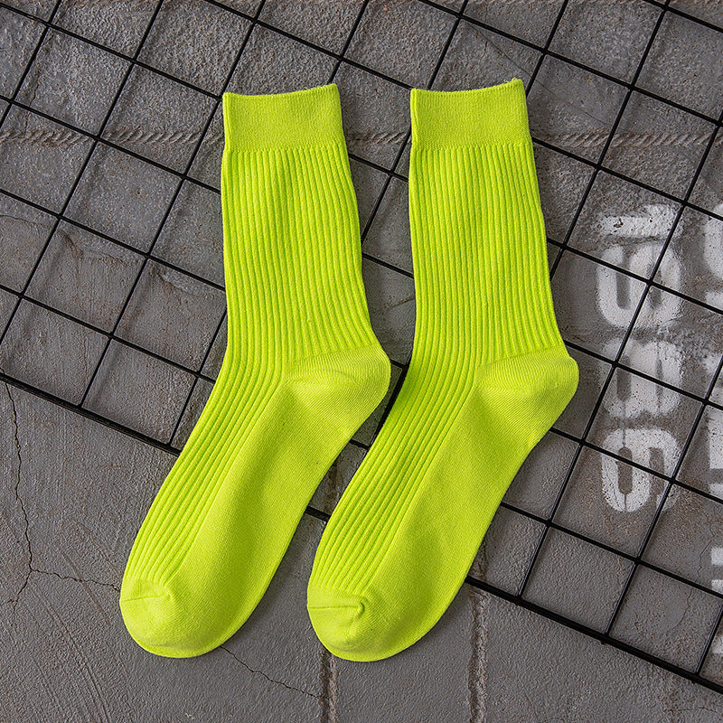 Men's Cotton Socks Men's Solid Color Sport Mid-calf Length Sock