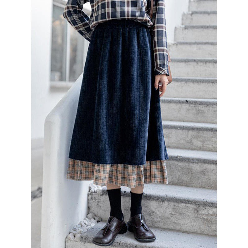 Fashionable Retro Corduroy Skirt For Women