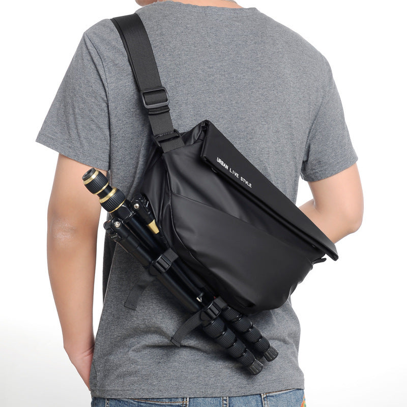 Men's Functional Camera Crossbody Bag Waterproof Ipad Multifunctional Chest Bag Men's Personal Shoulder Bag Stand Messenger Bags