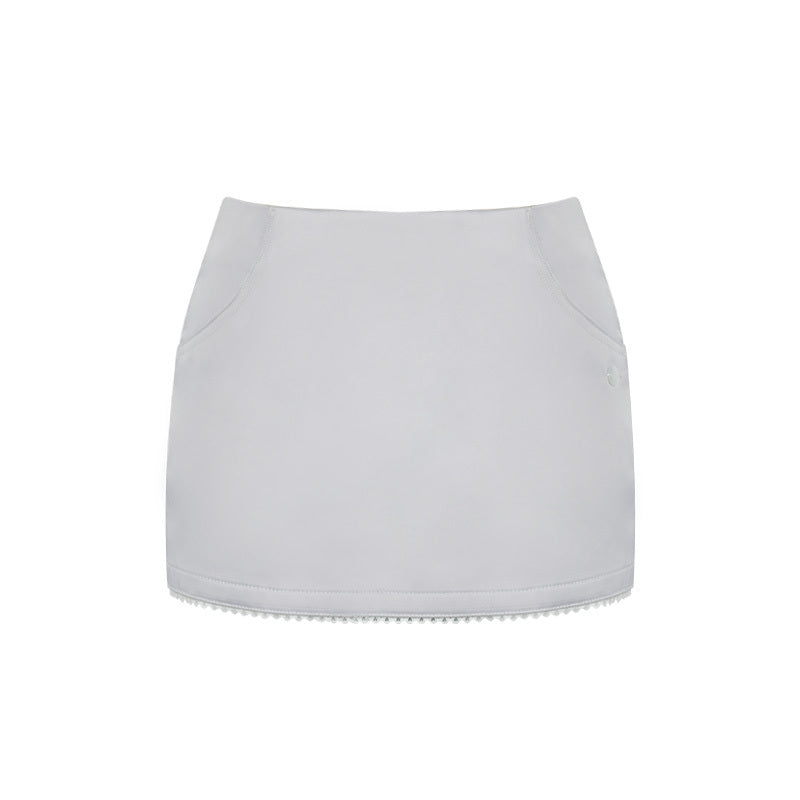 Women's Round Neck Slim Fit Nipped Waist Skirt