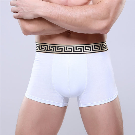 Men's Cotton Boxer Briefs Casual Solid Color Four Corners