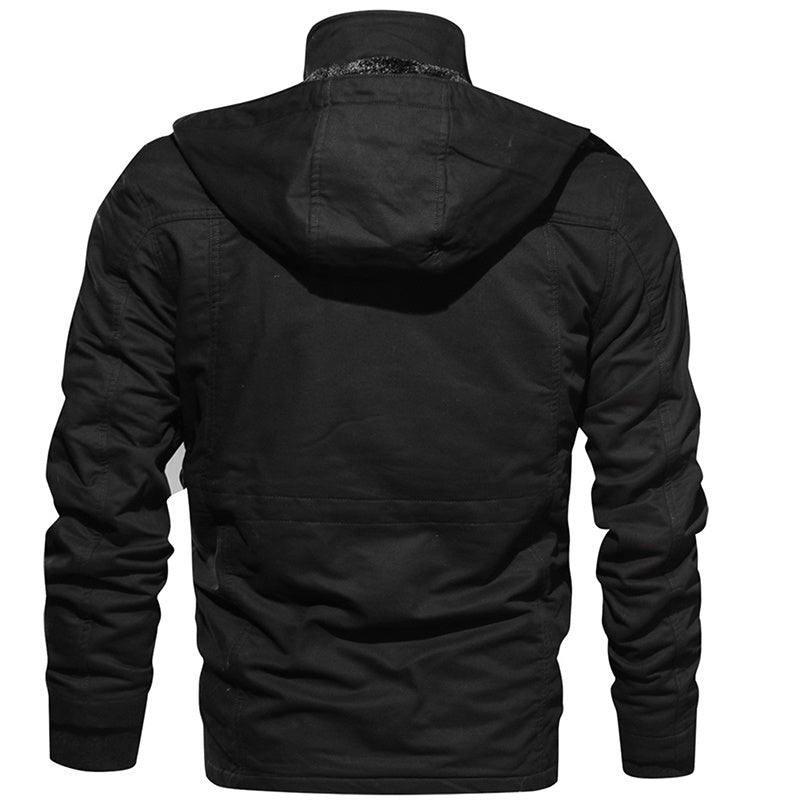 Men Winter Fleece Jacket Warm Hooded Coat Thermal Thick Outerwear Male Military Jacket