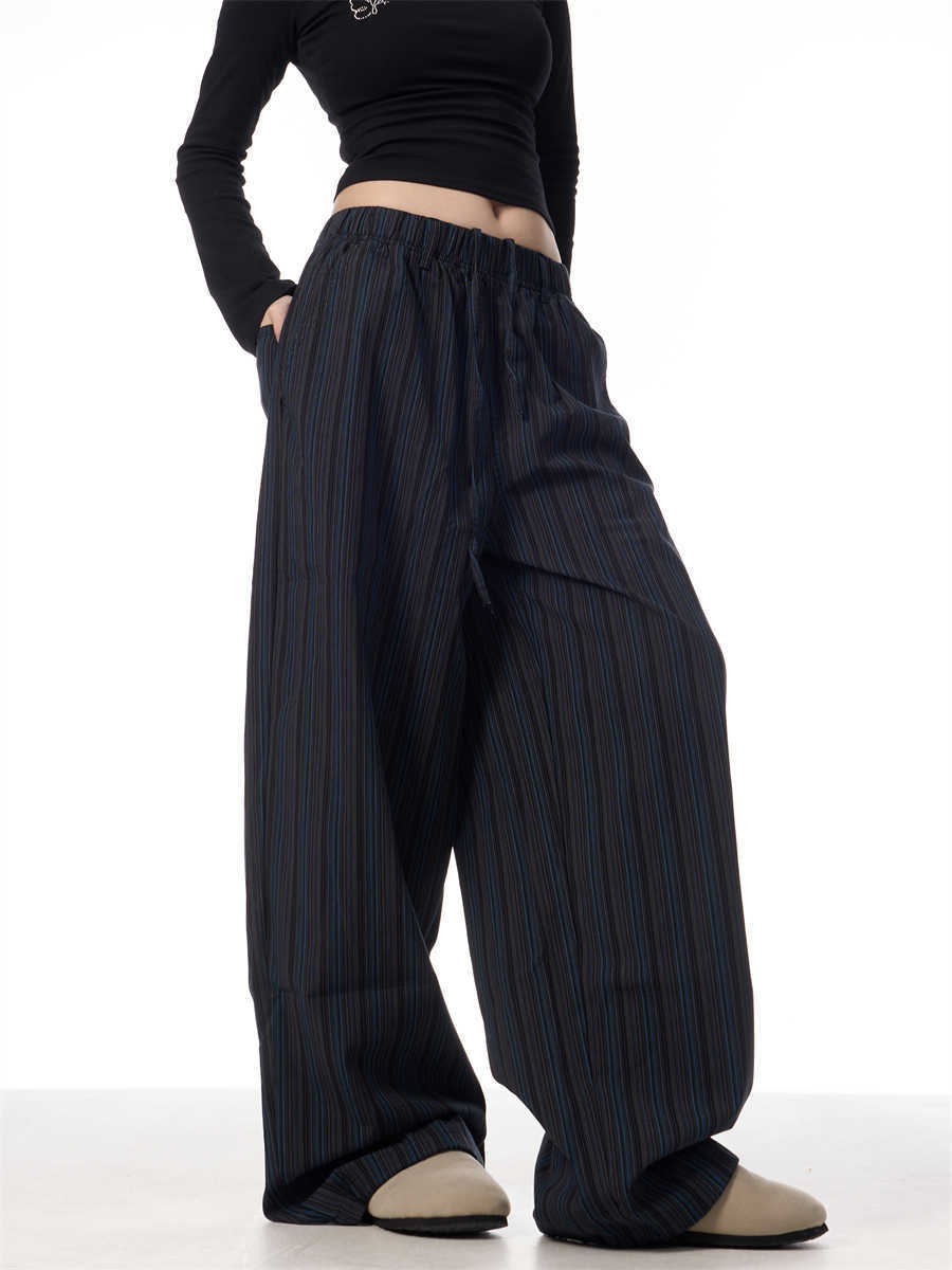 American Vintage Stripe Machete Wide-leg Casual Pants Women