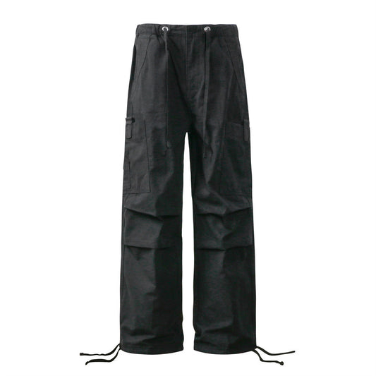 Men's Solid Color Loose Casual Straight-leg Wide-leg Pants