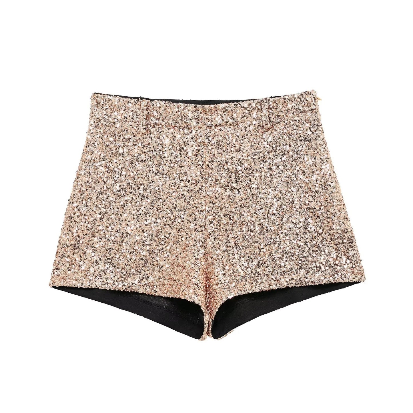 Women's Fashionable Sequins Mid-waist Shorts