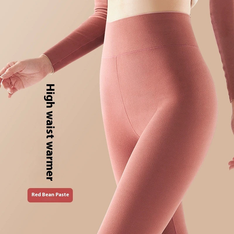 Solid Color High Waist Women's Thermal Underwear Pant