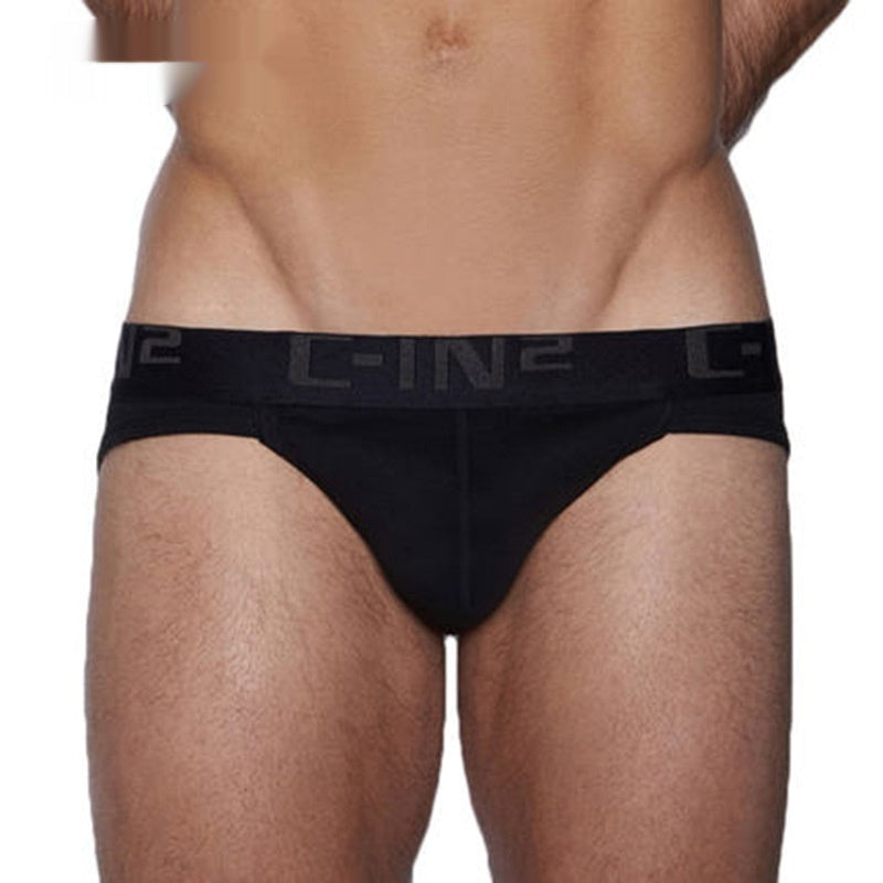 Men's Pure Cotton Sexy Sports U Convex Low Waist High Fork Briefs