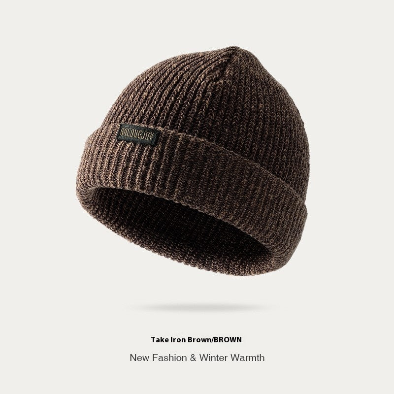 Autumn And Winter Wool Knitted Hat Men's Thick Windproof Warm Hat