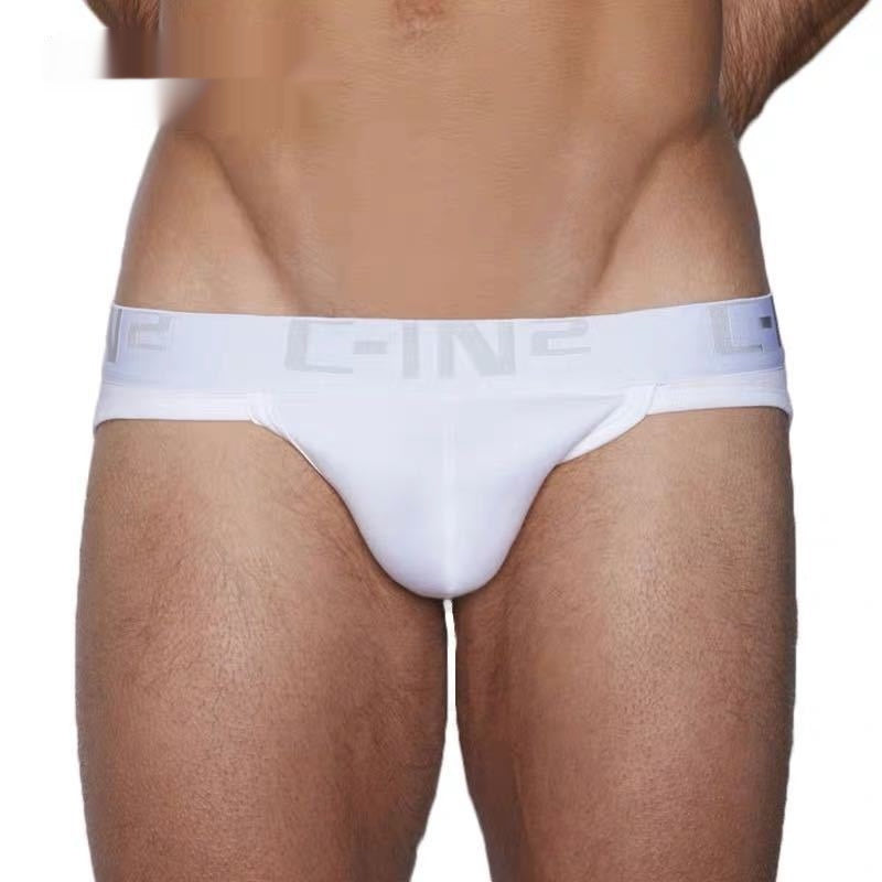 Men's Pure Cotton Sexy Sports U Convex Low Waist High Fork Briefs