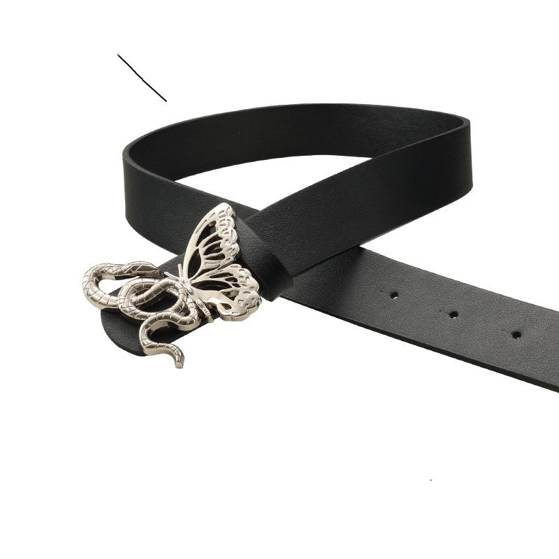 Dark Snake Butterfly Decoration Belt Men