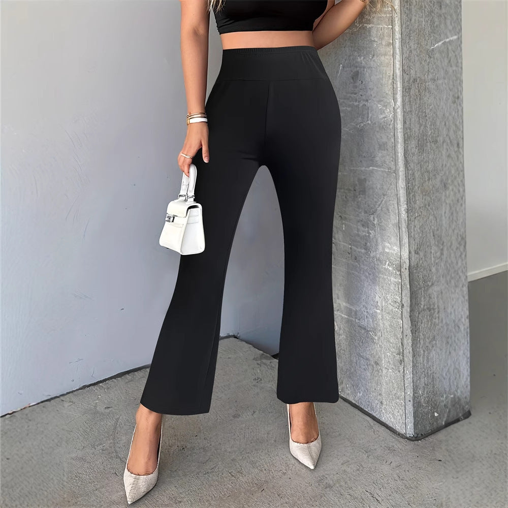 Punk Lace Stitching High Waist Slim Fit Bell-bottom Pants