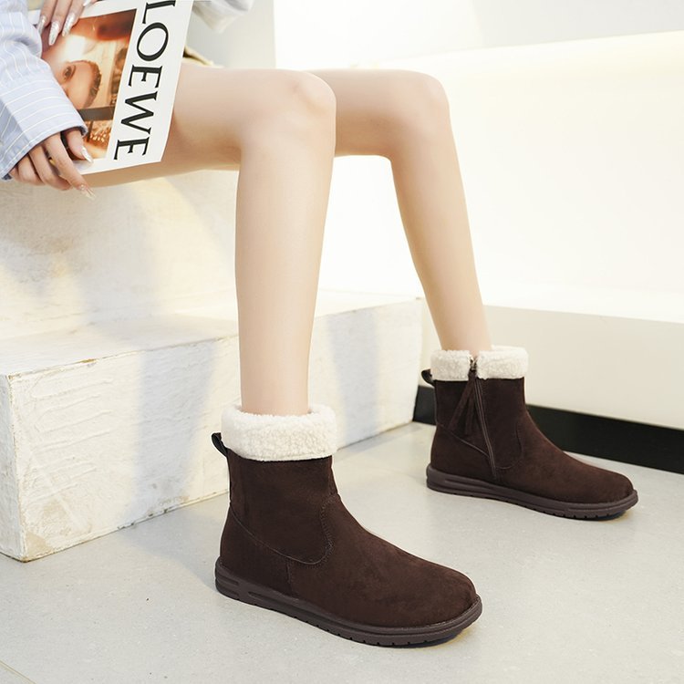 Autumn And Winter New Flat Retro Cotton-padded Shoes For Women