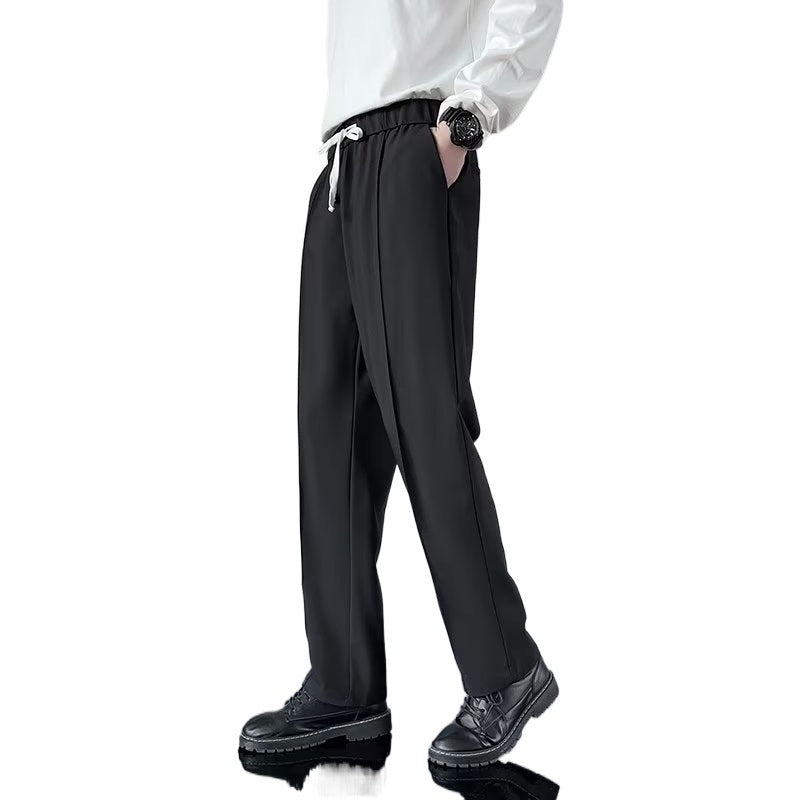 Draping Slim Fit Casual Suit Pants