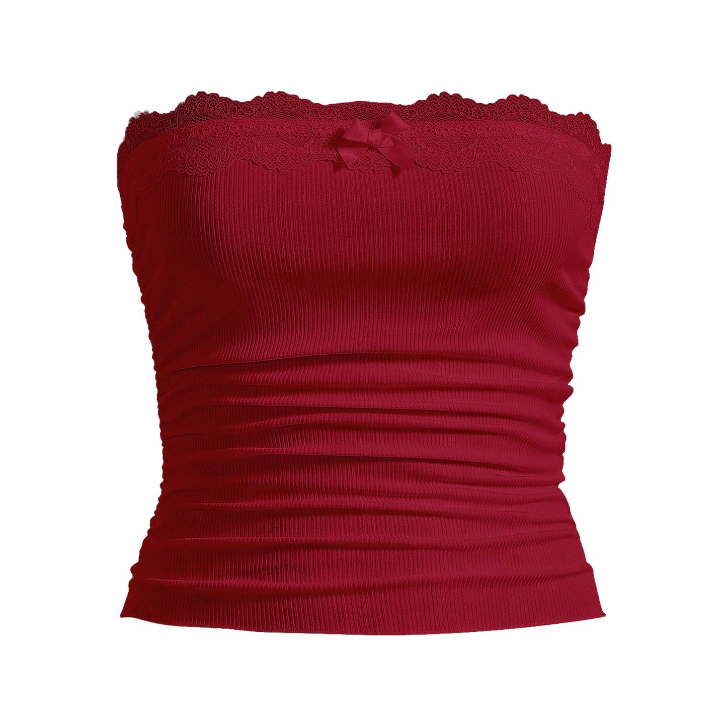 Wrapped Chest Pleated Solid Color Vest Top