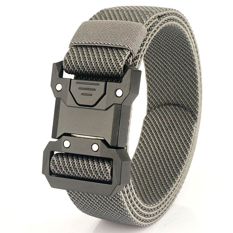 New Quick Release Tactical Release Buckle Braided Elastic Belt Men