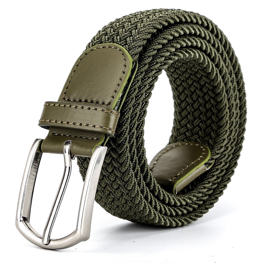 Men's Casual Stretch Woven Leather Belt