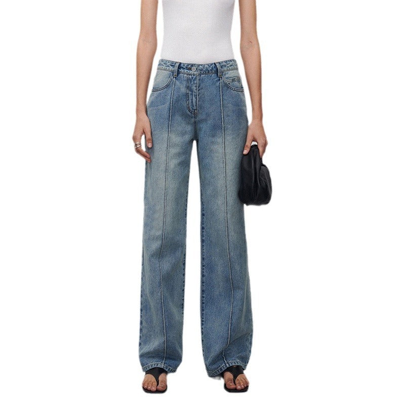 Jeans Women's Three-dimensional Stitching Straight