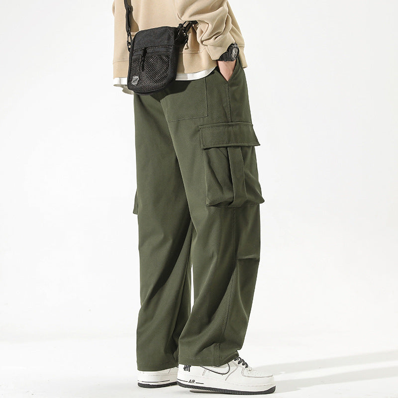 Straight Multi-pocket Casual Pants For Boys