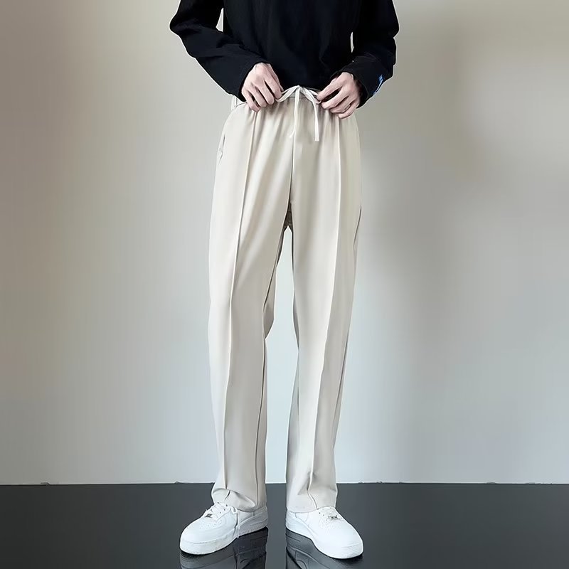 Draping Slim Fit Casual Suit Pants