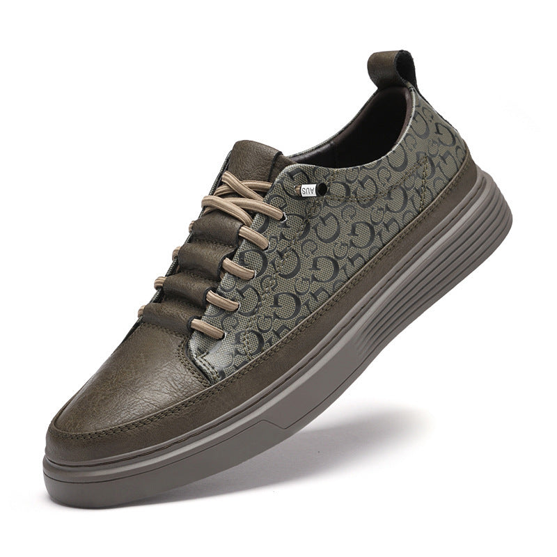 Men's Plus Size Leather Sneakers No-tie Casual