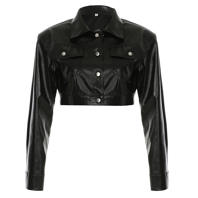 Autumn Hot Girl All-matching Biker's Leather Jacket Women