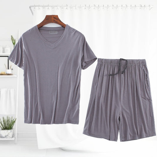 Men's Short Sleeved Shorts Set For Sports And Leisure