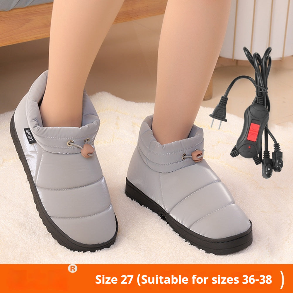 Feet Warmer Plug-in Electrothermal Shoes Rechargeable Walking Female Male Heating Thermal Cotton Slippers