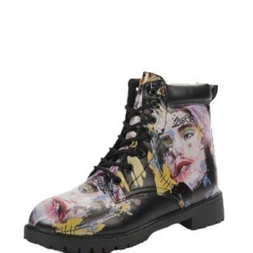 Women's Multi-color Printing Fashion Martin Boots